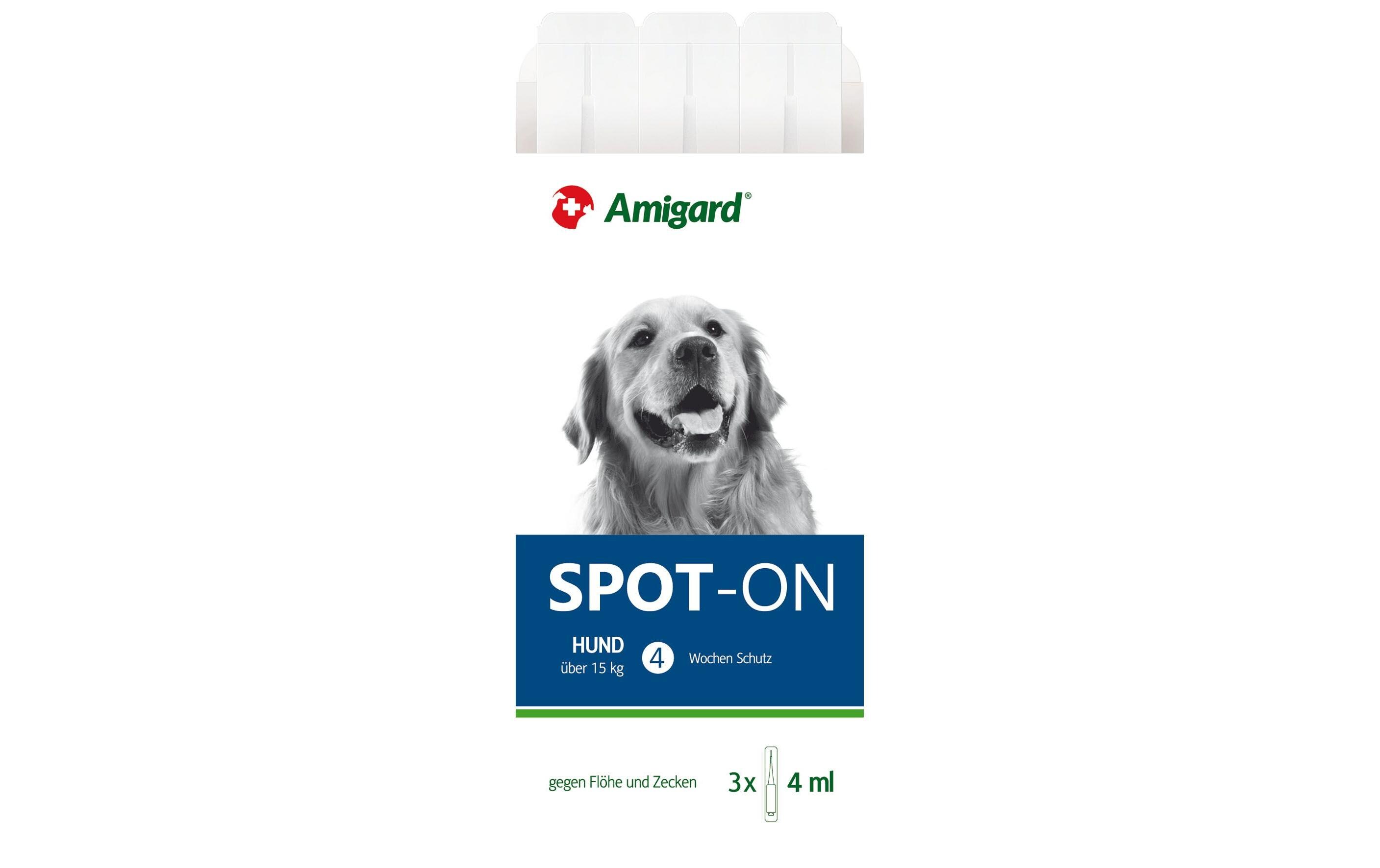 Anti-Parasit-Tropfen Spot-on Hund, 3 x 4 mlSchutz für 12 Wochen gegen Flöhe und Zecken