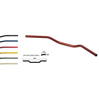 Guidon LSL Street bike bas Noir Diam 22 mm Universel - Noir
