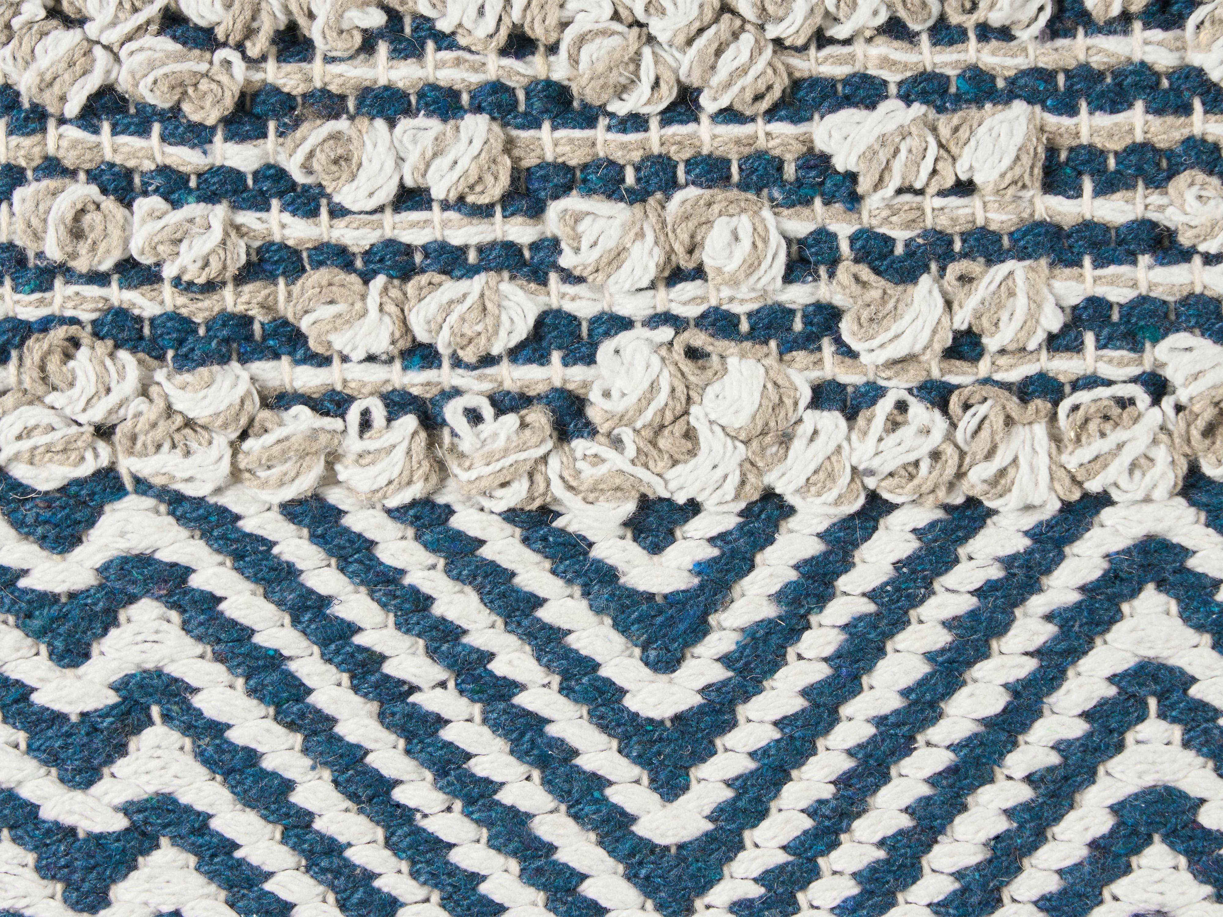 Set van 2 sierkussens DEWBERRY Katoen 45 x 45 cm Blauw geometrisch patroon