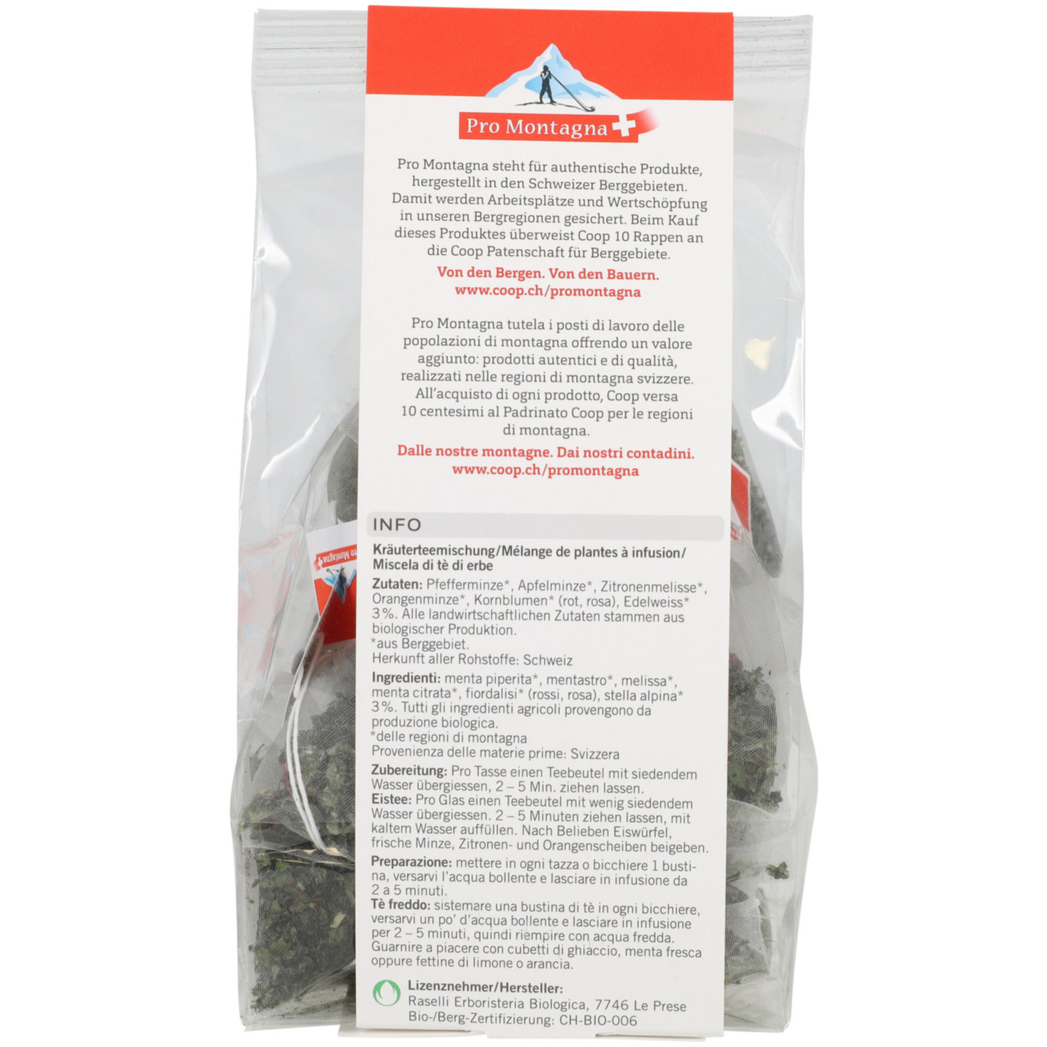 Pro Montagna Kräutertee mit Edelweiss 15 Beutel