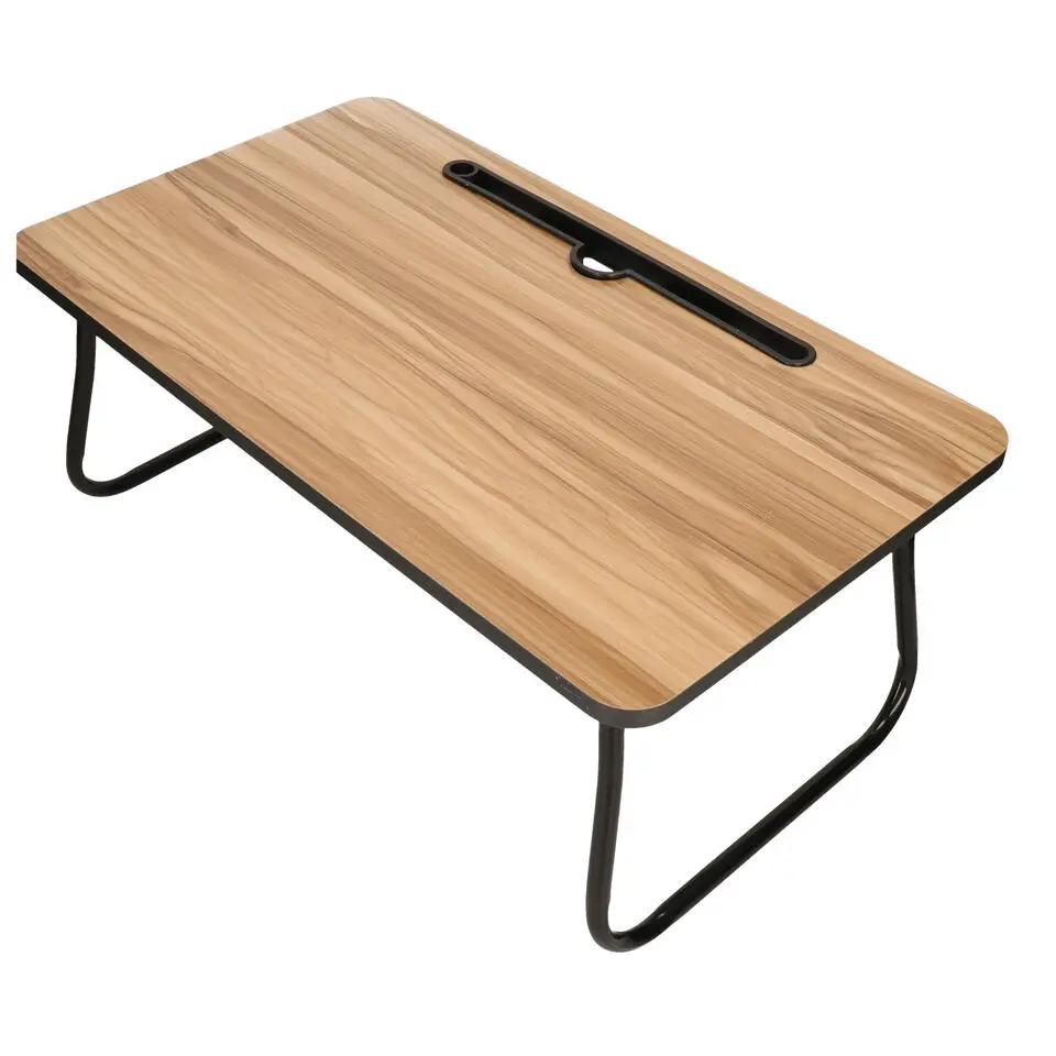 Laptoptafel met poten - hout/metaal - 53 x 30 x 22 cm