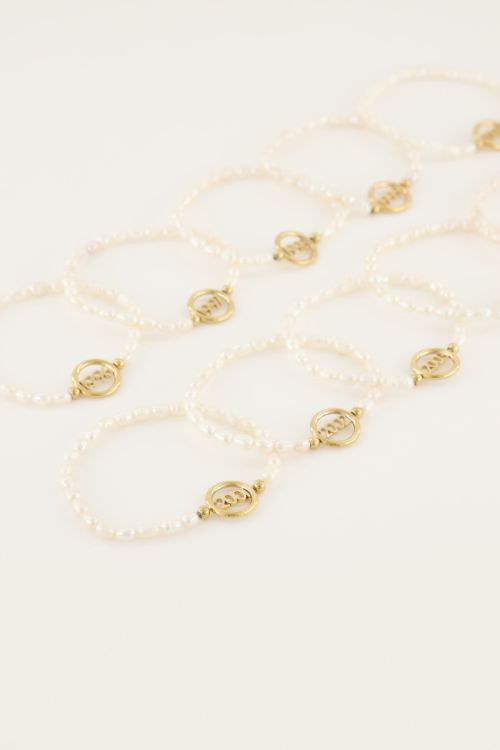 Armband jaartal parels