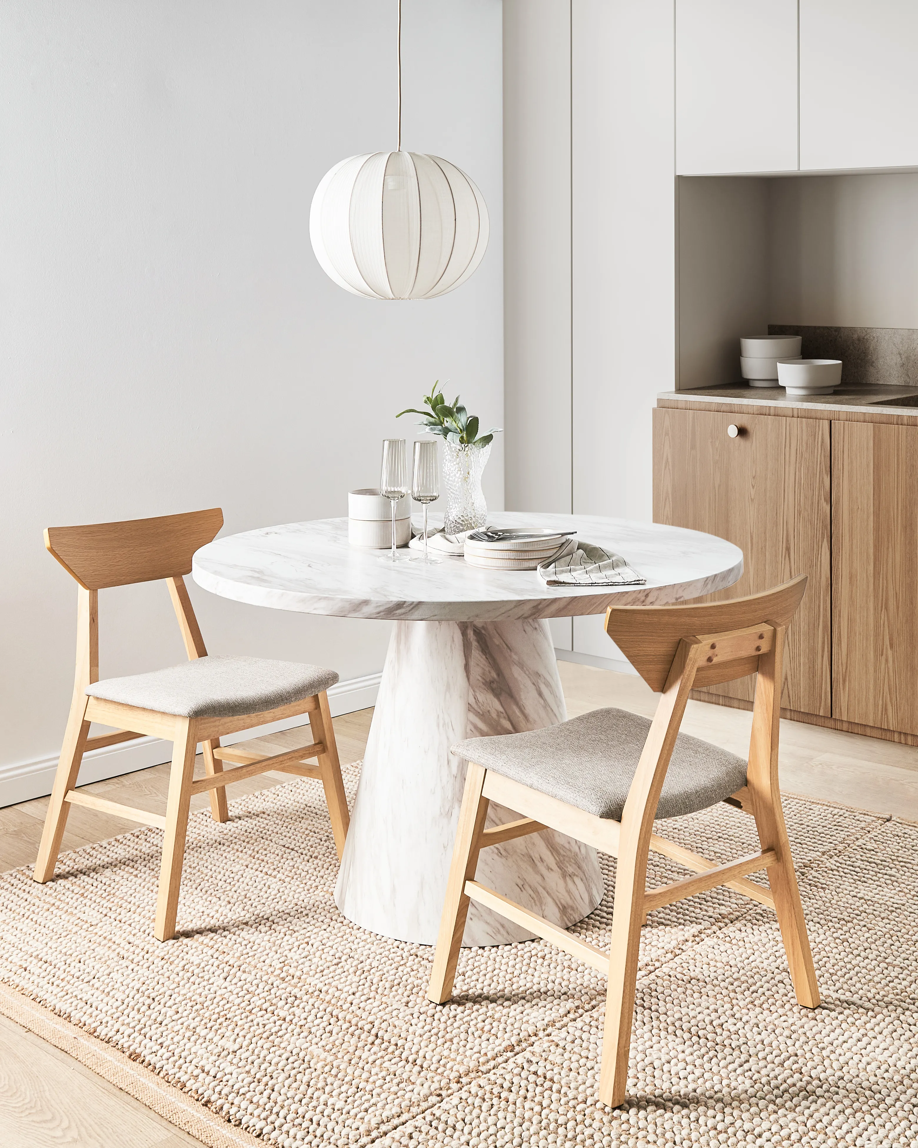 Set van 2 eetkamerstoelen HOPKINS Hout Lichtbruin