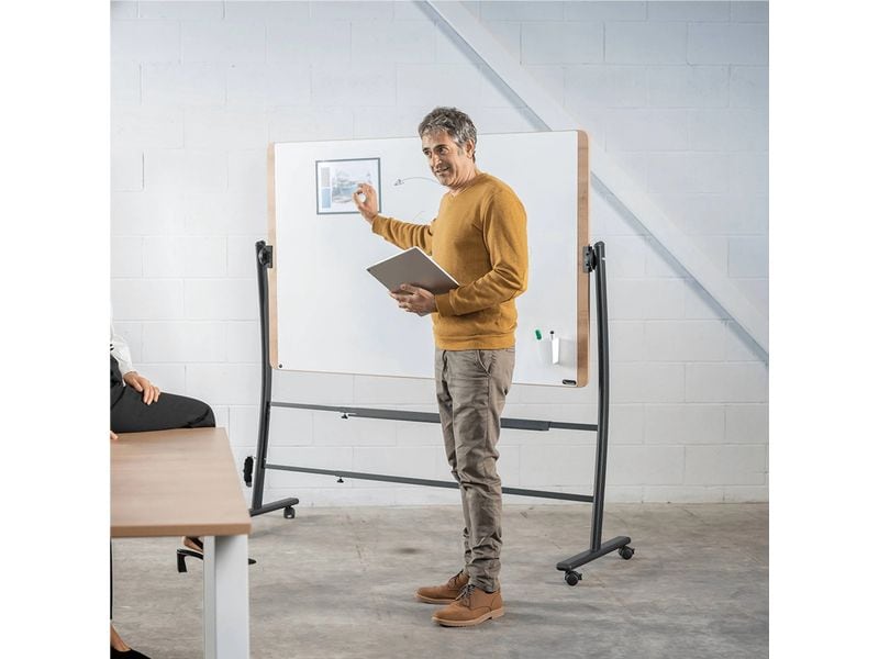 Rocada Whiteboard NATURAL 100 x 150 cm 100 cm x 150 cm, Wei Mobiles, drehbares Whiteboard