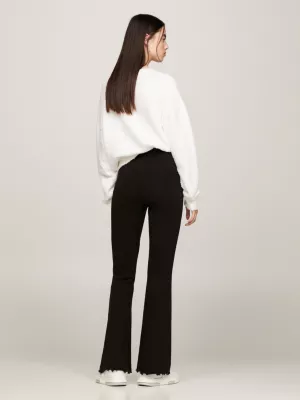 Calças legging flare compridas com babados