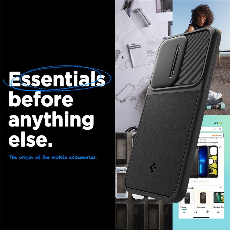 Samsung Galaxy A55 Optik Armor Hybrid Case Hülle mit Cam-Slider (ACS07535) - Schwarz