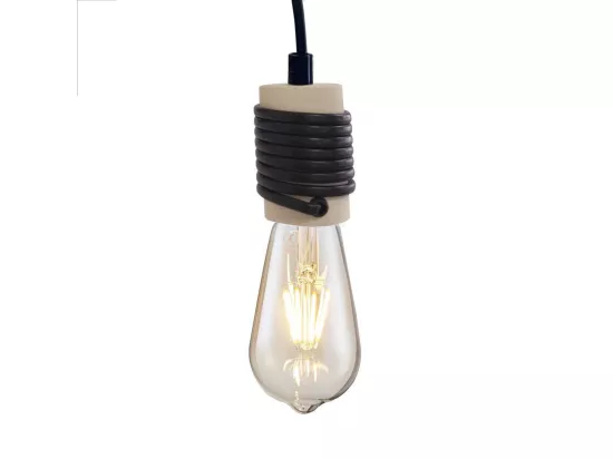 ARMELE - Lampadaire en Métal Noir et Bois