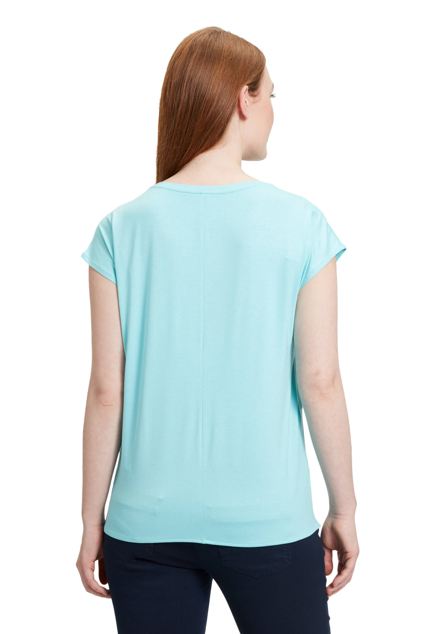 Betty & Co| Damen Patchwork-Shirt mit Webbesatz