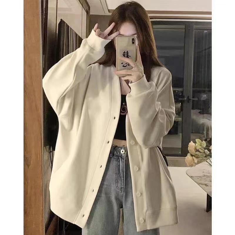 Dovitade - V-hals effen oversized bomberjack