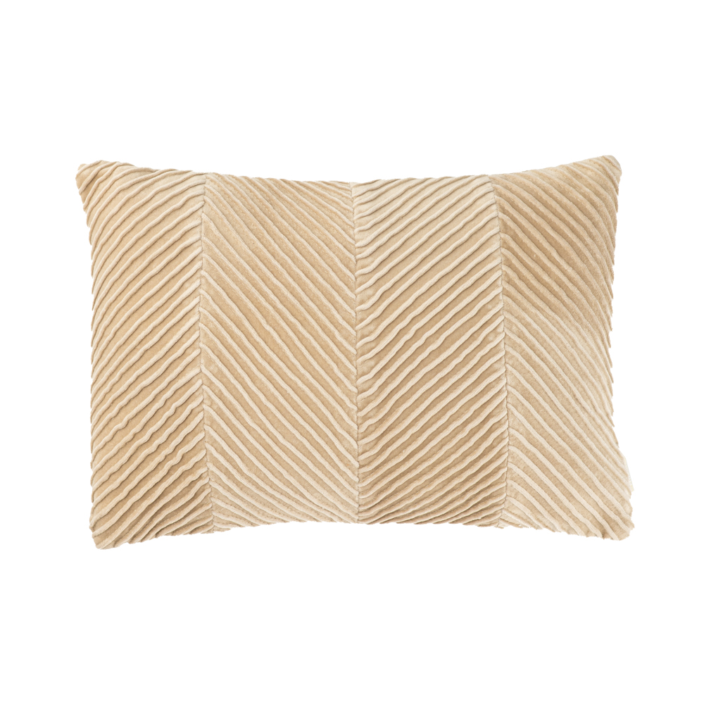 Sierkussen velours Tucked allover natural 35x50 cm