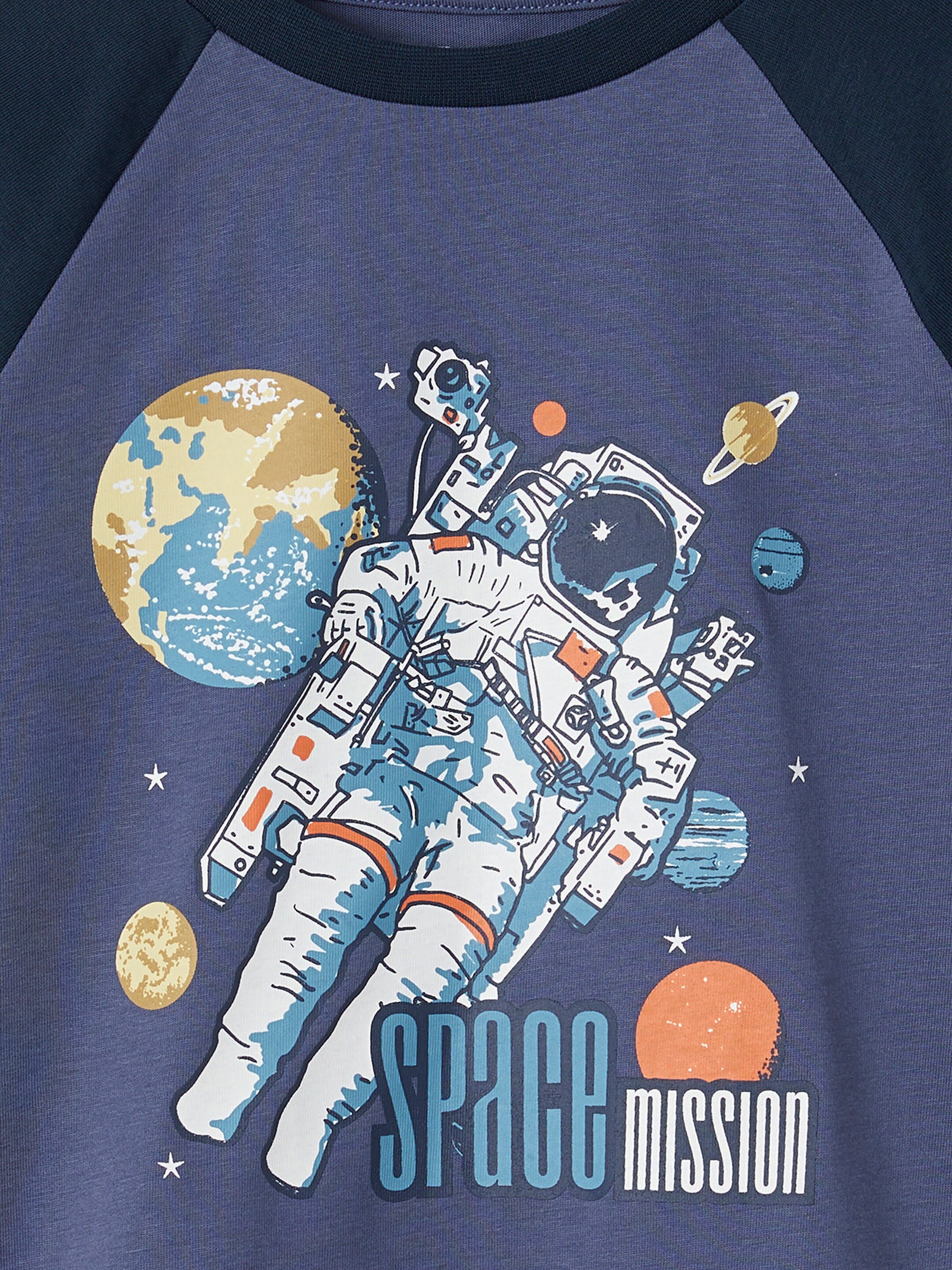 Vertbaudet Jungen Shirt, Raglanärmel schieferblau