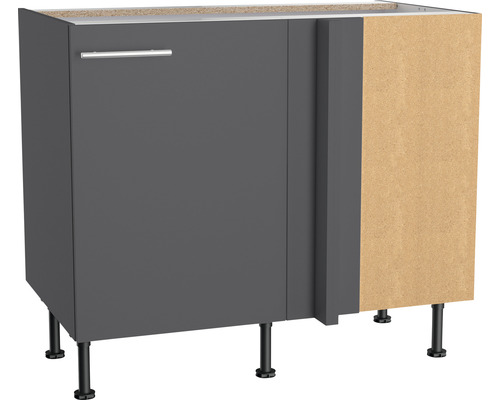 Optifit hoekonderkast Ingvar420 BxDxH 100x58,4x87 cm antraciet mat gedemonteerd scharnier omkeerbaar (links of rechts te monteren)