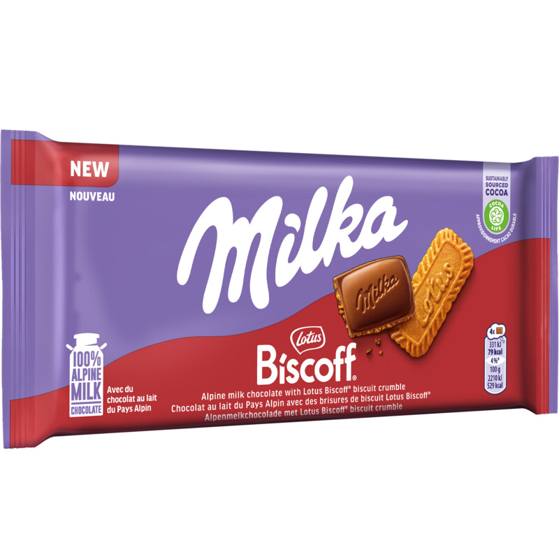 Milka Chocoladereep lotus biscoff
