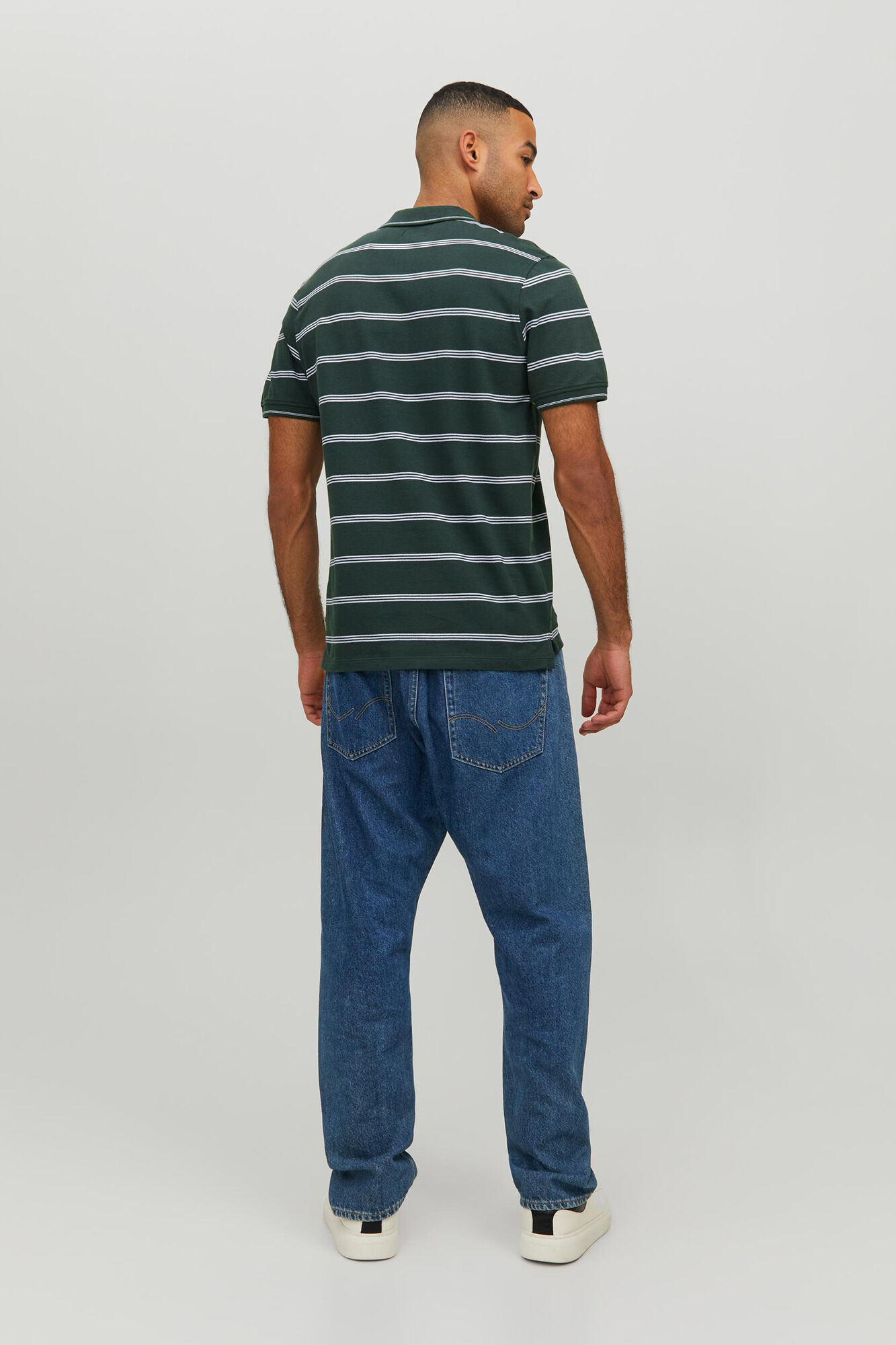 Camisa polo listrada - Verde