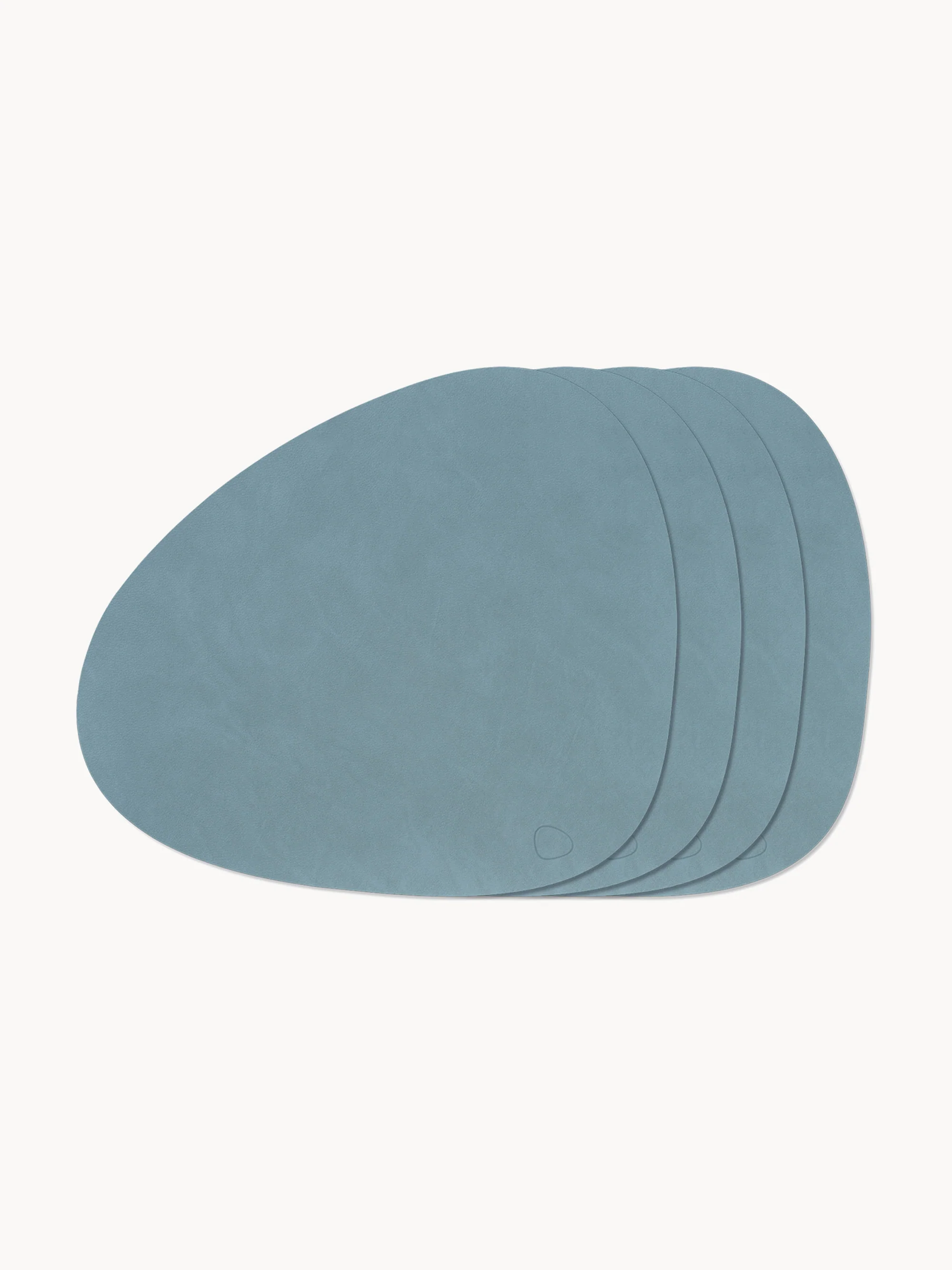 Asymmetrische leren placemats Curve, 4 stuks