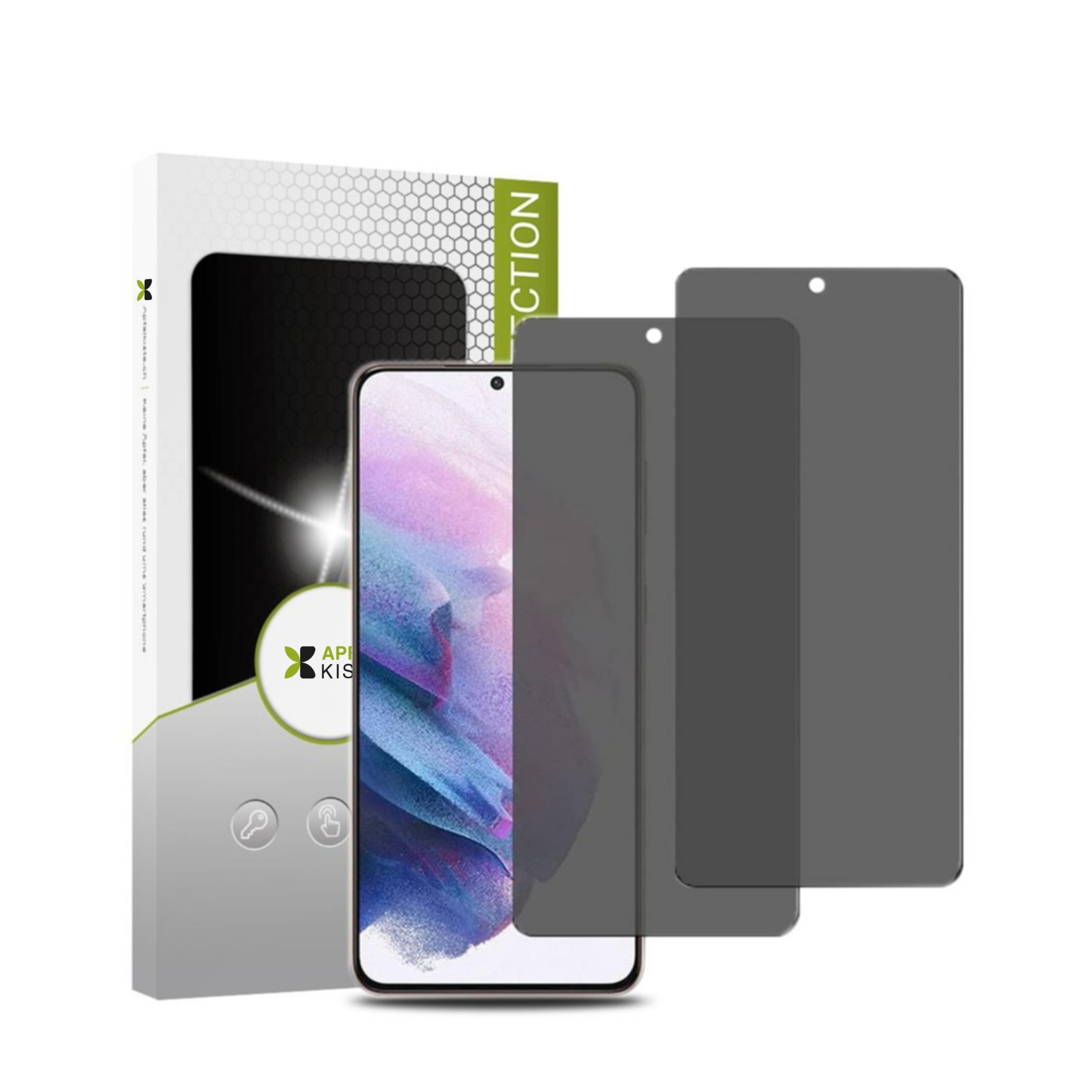 (2er Set) Samsung Galaxy S21 FE 5G Privacy Panzer Glas Displayschutz Case Friendly