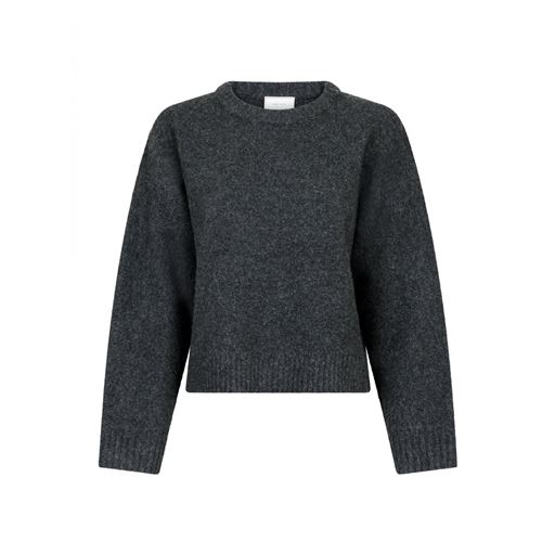 Neo Noir Detri Solid Knit Striktrøje, Antracit, 40