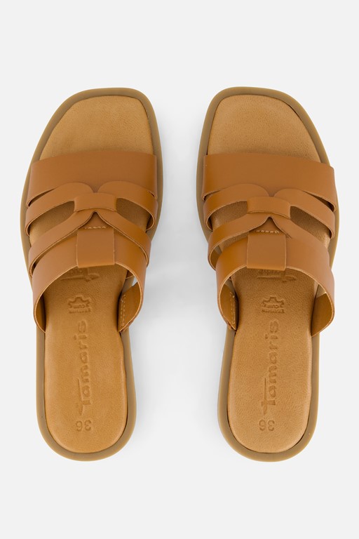 Tamaris Slippers cognac Leer