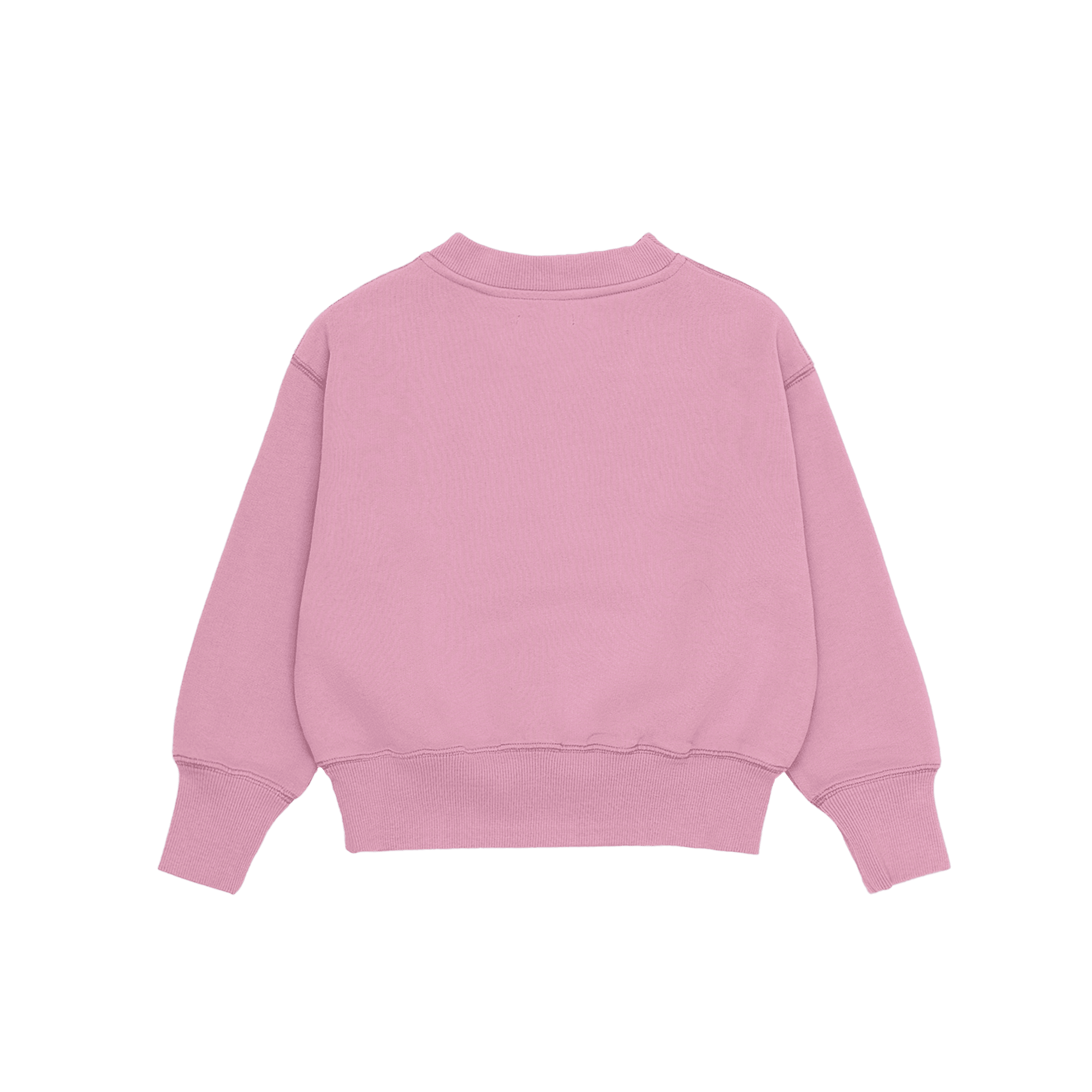 AMARA - Sweat ample col rond en coton sérigraphié | Rose