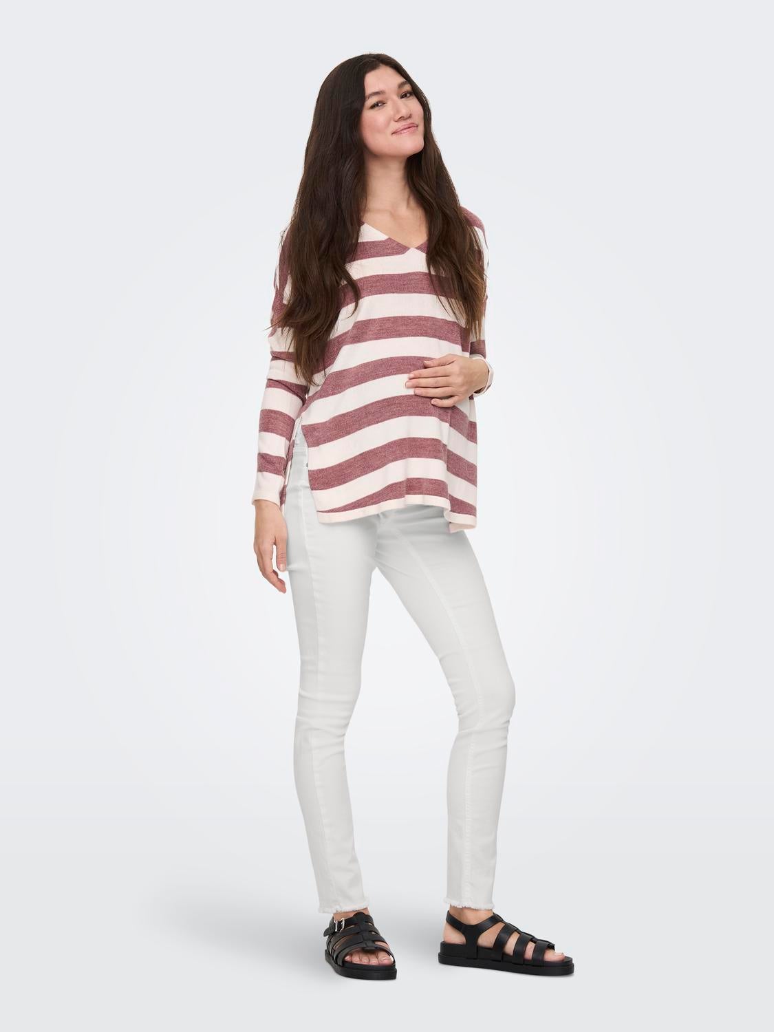 OLMBLUSH Mittlere Taille Skinny Fit Jeans White