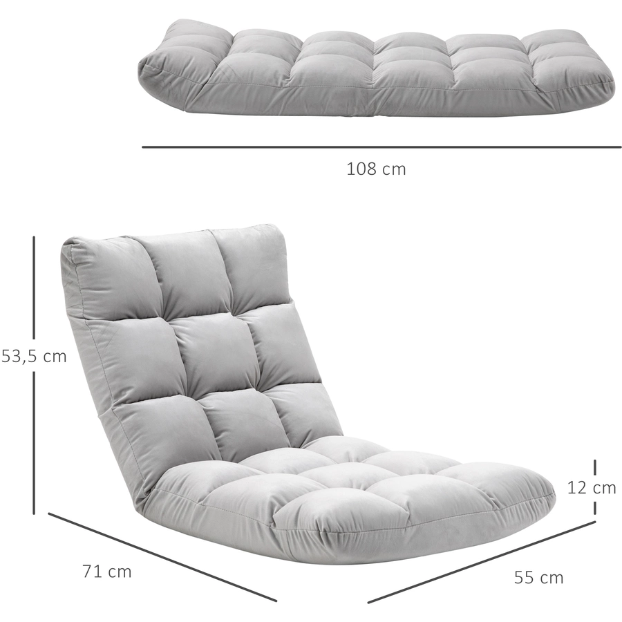 HOMCOM Bodensessel 3-in-1 grau