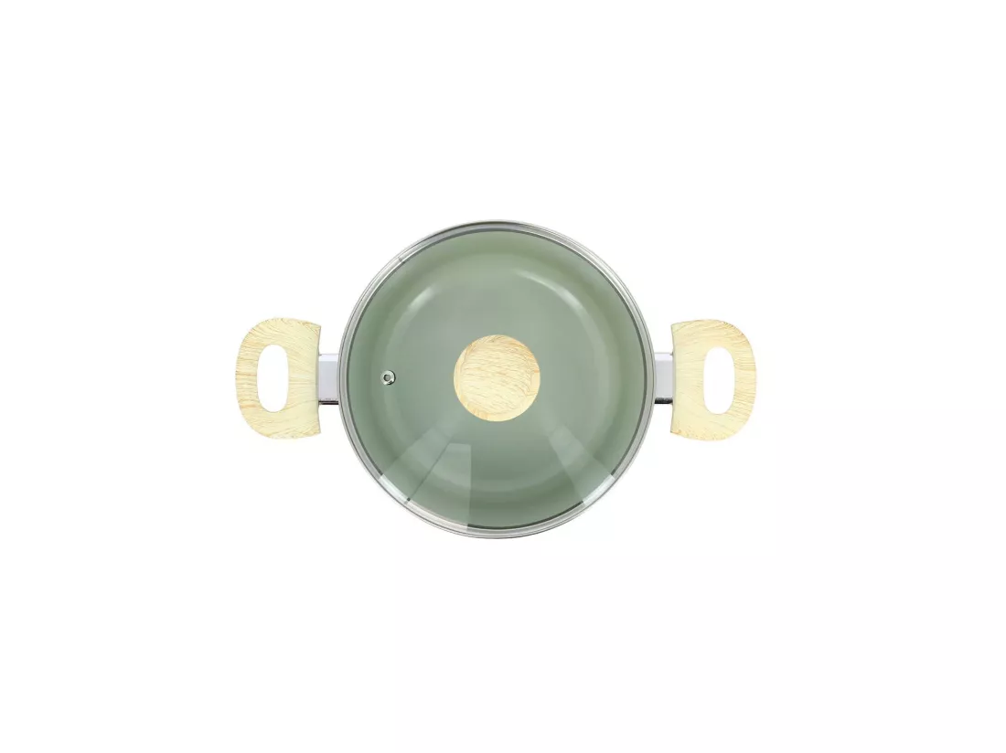 Menastyl - Faitout 20cm Colorama Celadon - En Aluminium - Revetement Antiadhesif En Ceramique