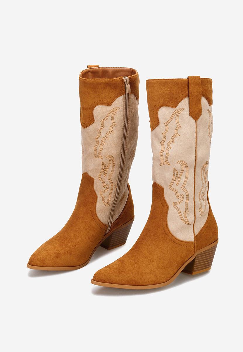 Bottes cowboy femme chameau Kania