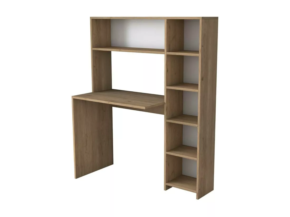 Bureau Callidora, Pupitre polyvalent, Table de bureau pour PC, Plan de travail, 113x40h142 cm, Chêne