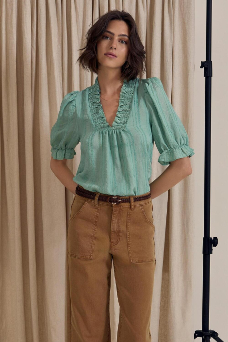 Peppercorn groene dames blouse