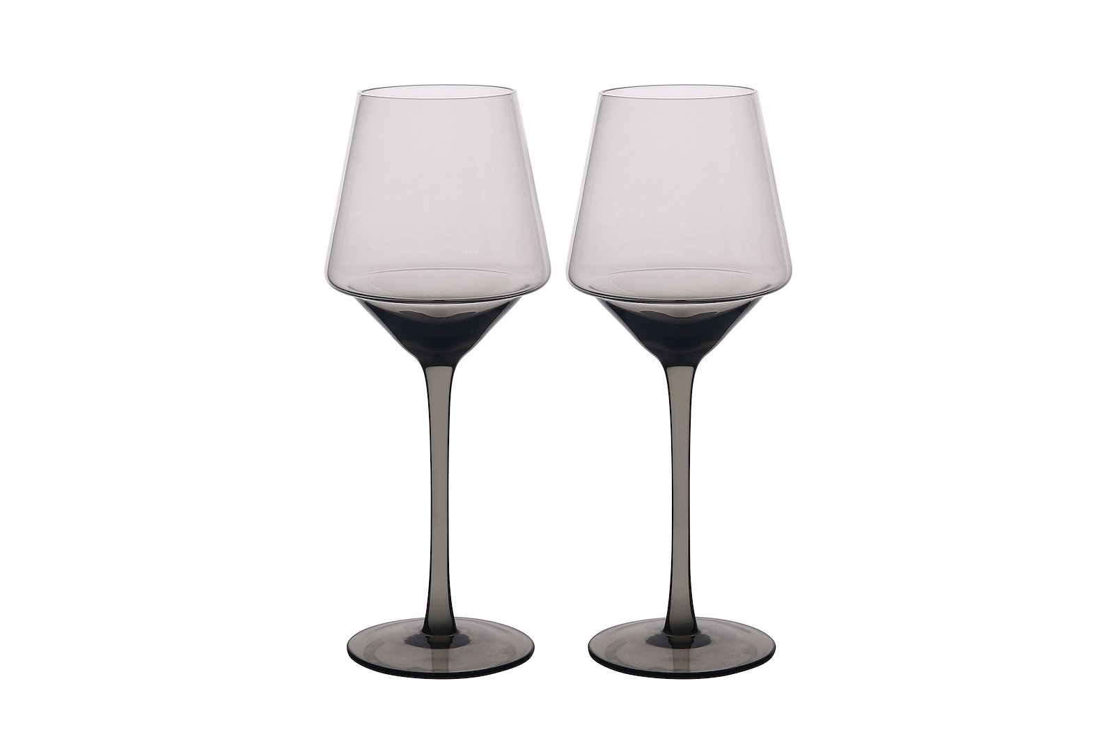 Aura vinglass 2pk Grått glass Ø9,2 H23,1 cm
