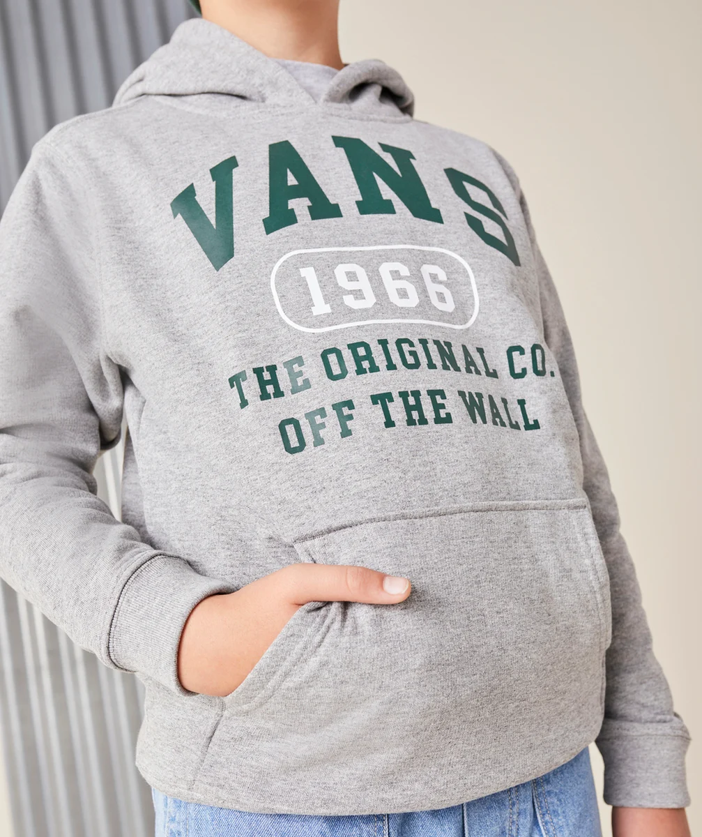 VANSSWEAT À CAPUCHE THE ORIGINAL GRIS AVEC LOGO VERT ET BLANC
