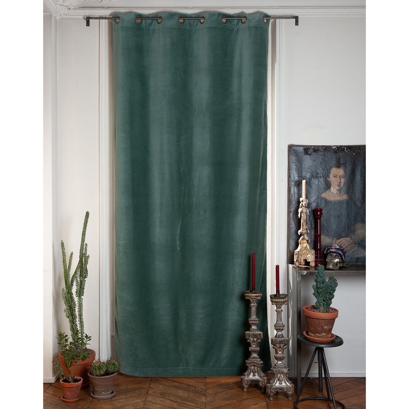 En Fil d'Indienne Rideau Lyric celadon - 135x250 cm
