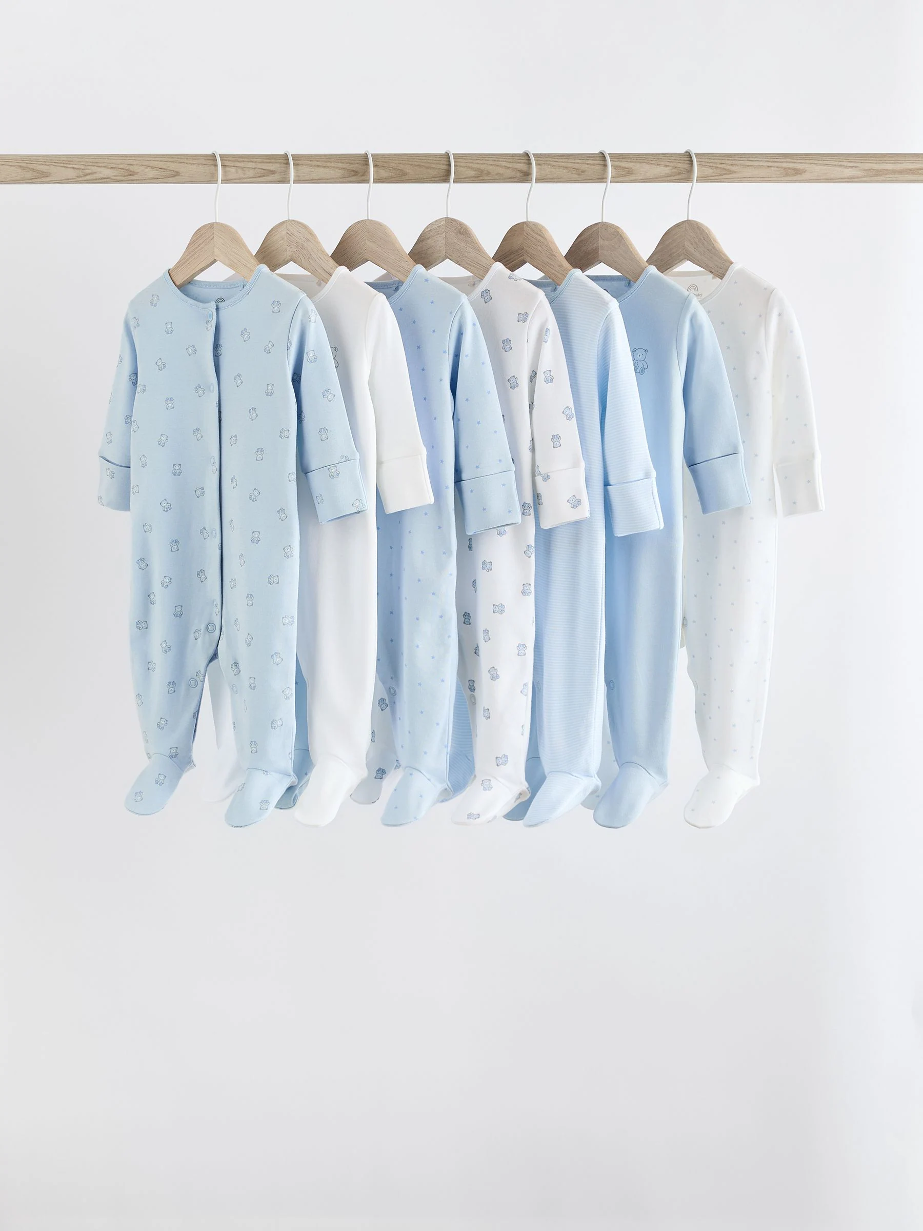 Blauw - Babypyjama met berenprint (0-2jr)