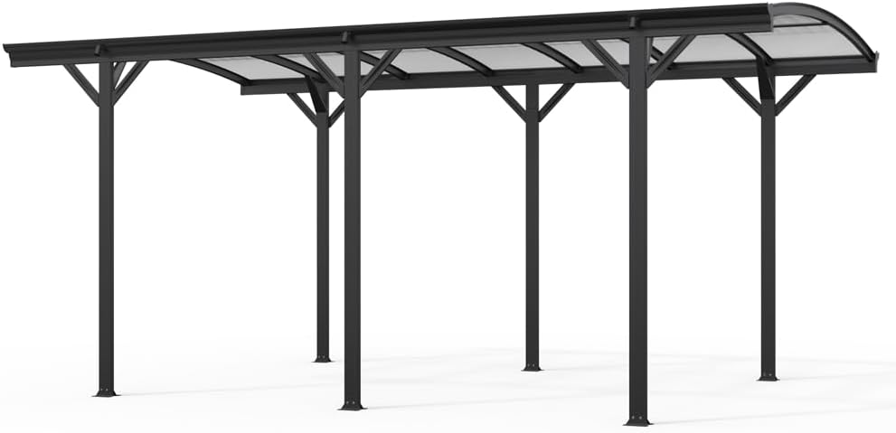 Home Deluxe - Design Carport - FALO, Anthrazit - Maße: 505 x 300 x 226/240 cm - inkl. Montagematerial I Autoüberdachung Garage Unterstand