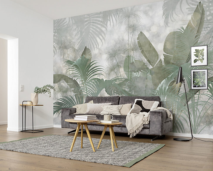Papier Peint panoramique sur intissé Paillettes Tropicales 368 x 248 cm