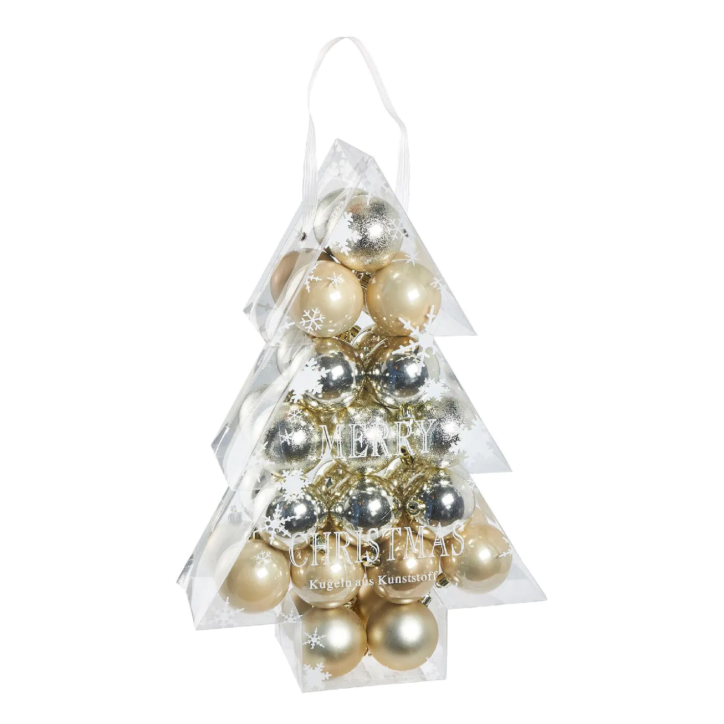 34er Weihnachtskugel Set, champagner