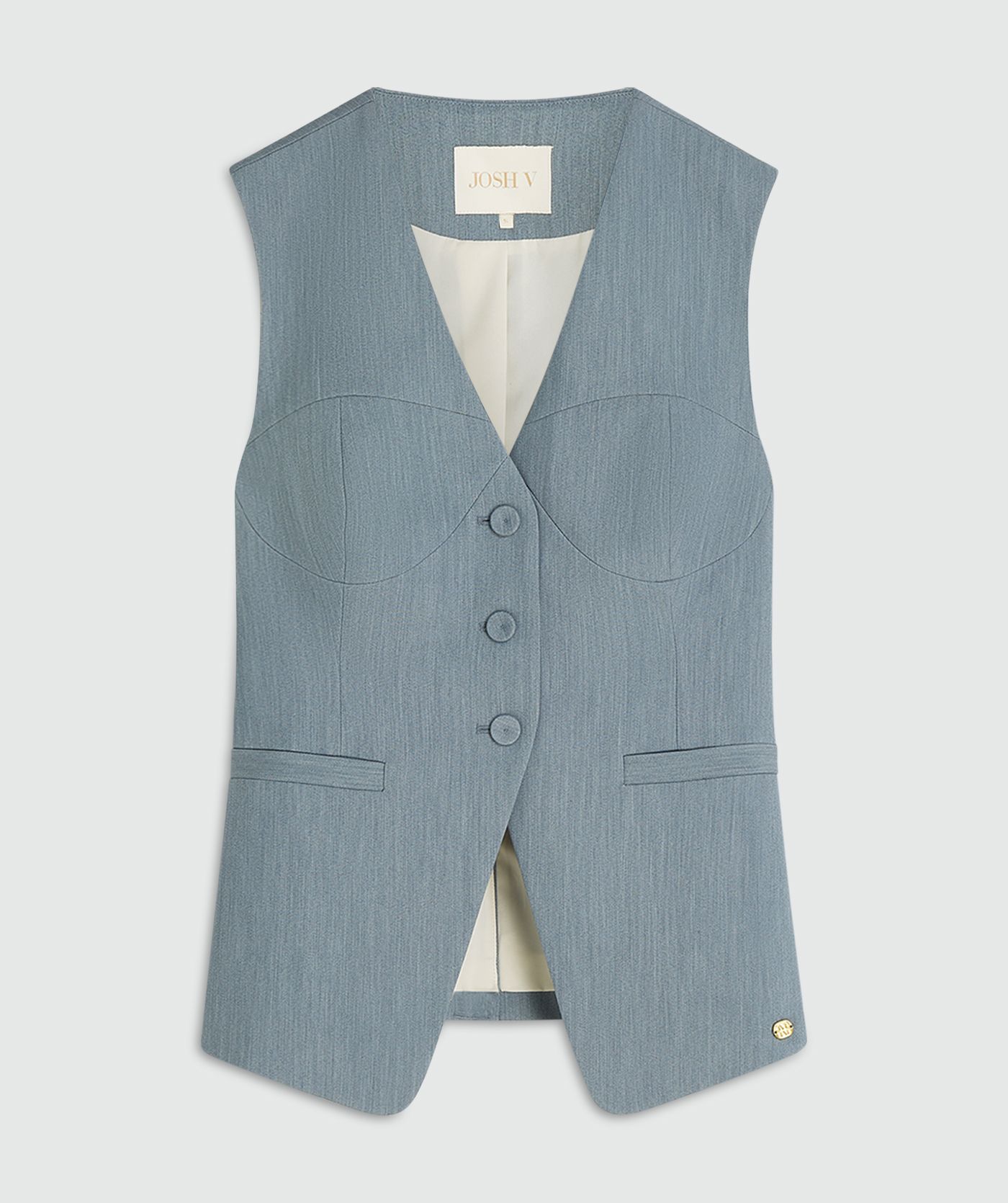 JV-REIGN fitted gilet - sky blue melange