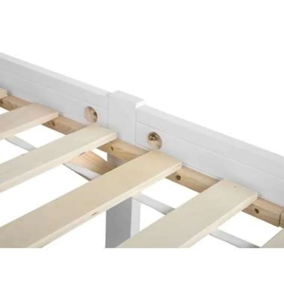 FLORAC - Tweepersoonsbed - Wit - 180 x 200 cm - Dennenhout