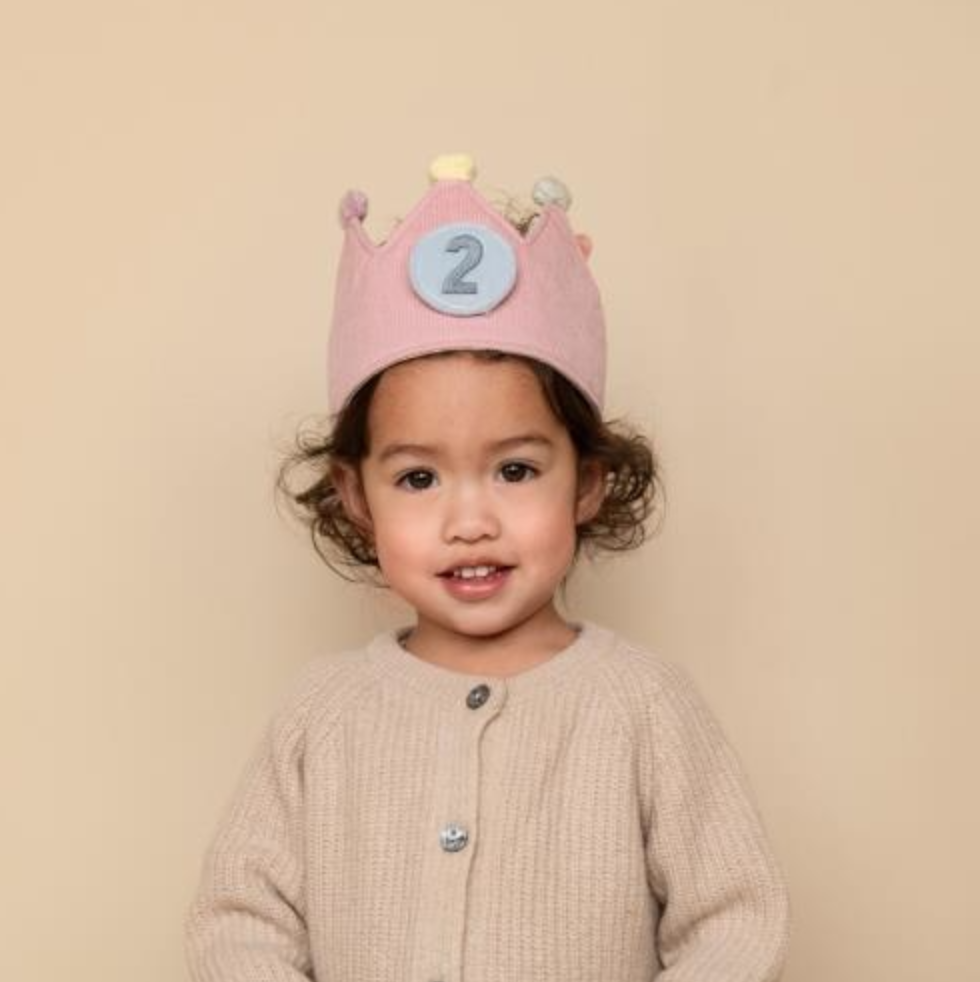 Little Dutch Little Dutch Verjaardagskroon stof met roze cijfers