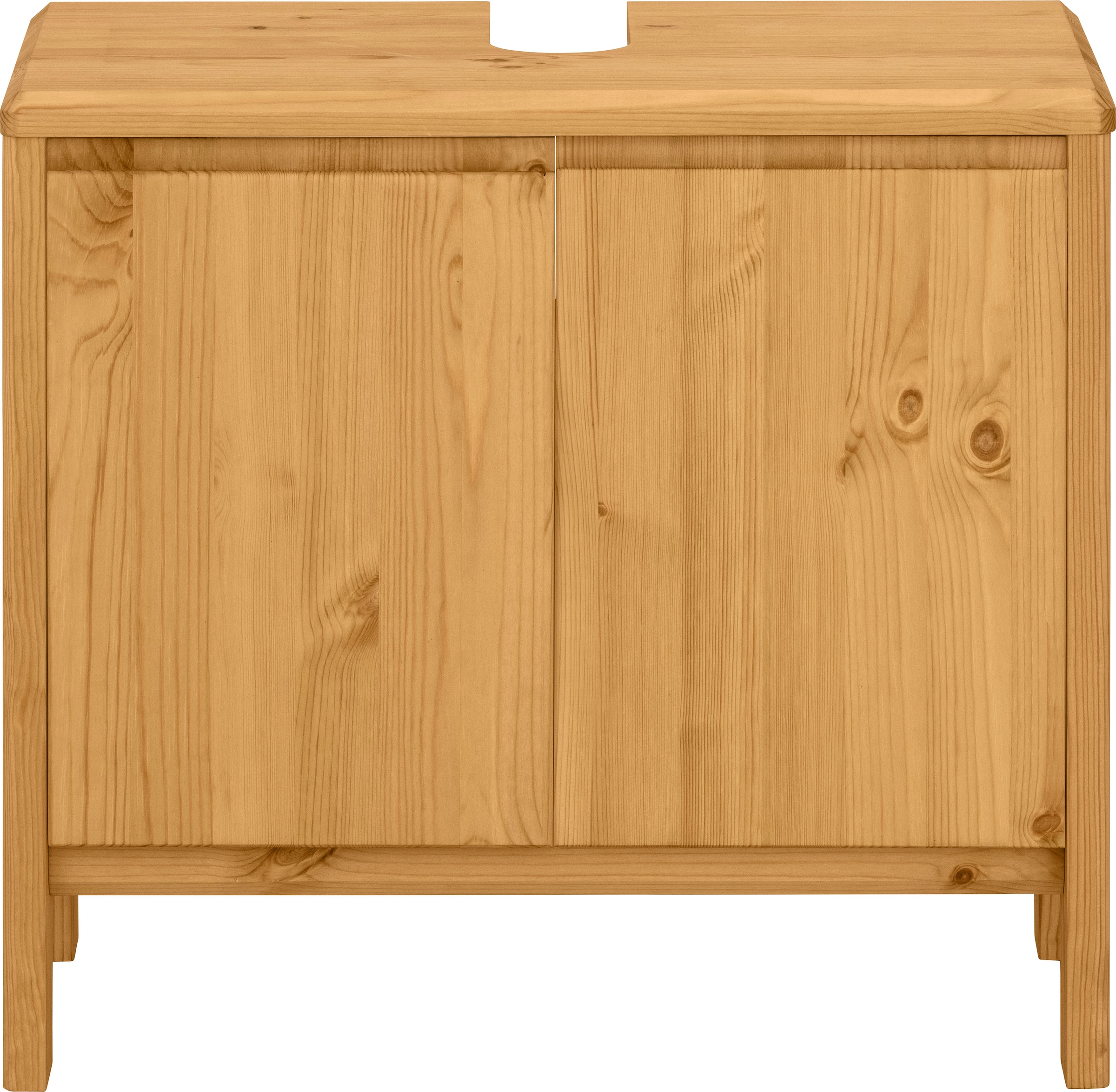 GOODproduct Waschbeckenunterschrank »Jorrick« Breite 60 cm, Kiefer mit Bio Öl/Wachs behandelt, Siphonausschnitt