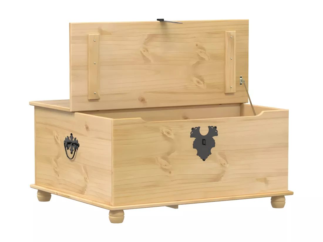 Boîte de rangement Corona 90x78x45 bois de pin massif