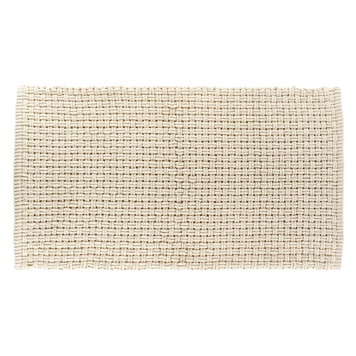 TAPIS BELEM MICROFIBRE COTON ASPECT MAILLE 45X90CM NATUREL