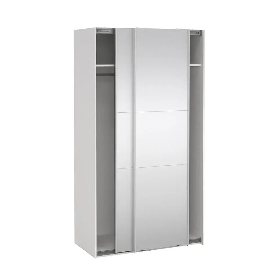 Hioshop Como schuifdeurkast 2 deuren met spiegel 120x220cm wit