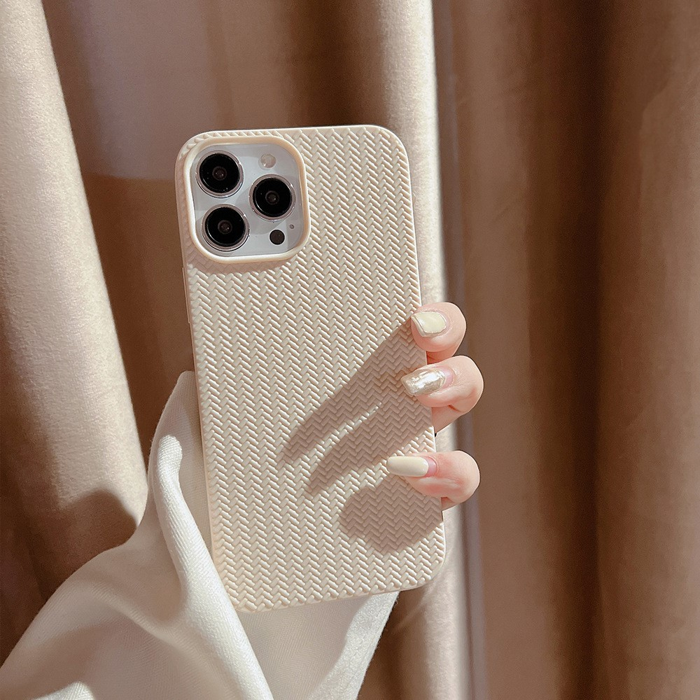 iPhone 14 Pro Gummi Case Schutzhülle Chevron Design - Beige