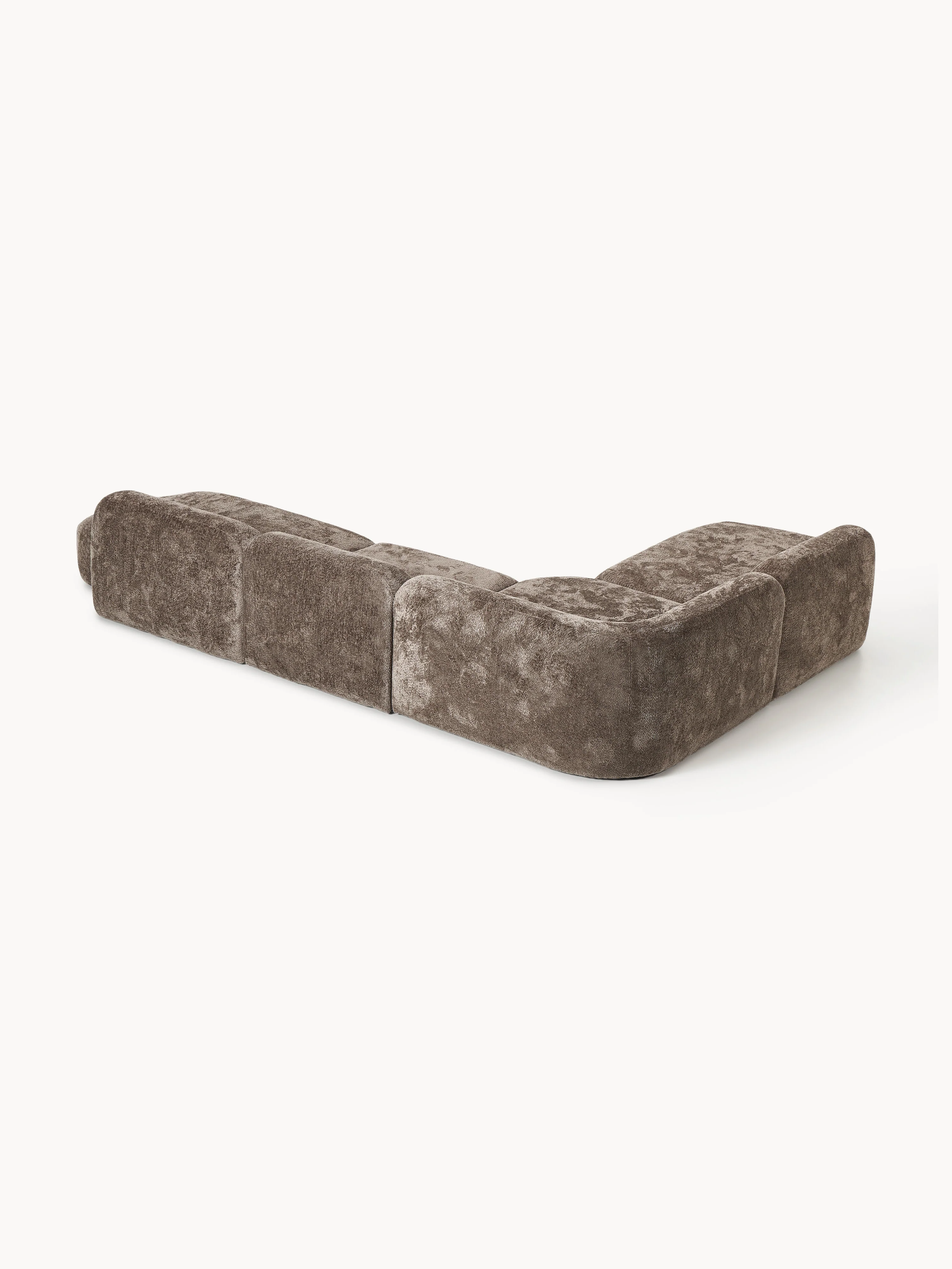 XL modulaire teddy bouclé hoekbank Wolke (4-zits) met chaise longue
