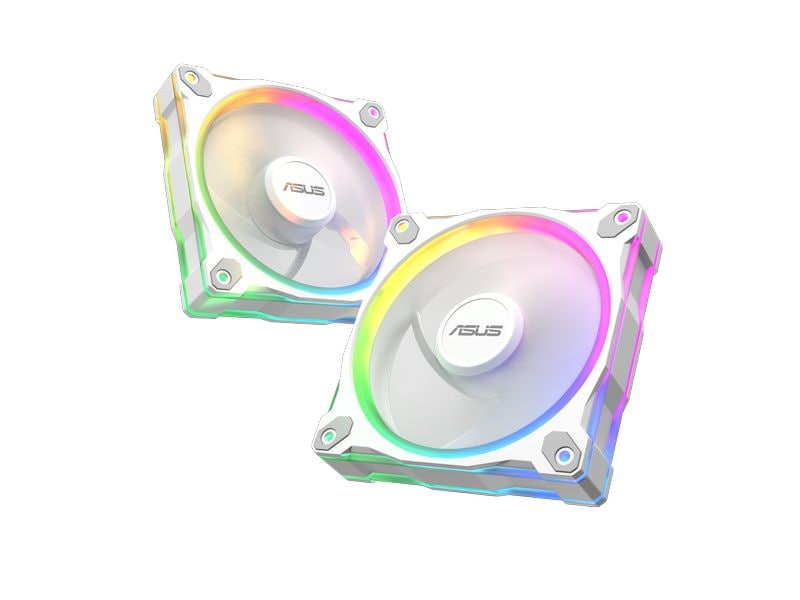 ASUS PC-Lüfter Prime MR120 Fan ARGB Reverse 3 in 1 Weiss 3er-Pack leiser Reverse-Lüfter mit rückseitiger ARGB-Beleuchtung und PWM-Steuerung