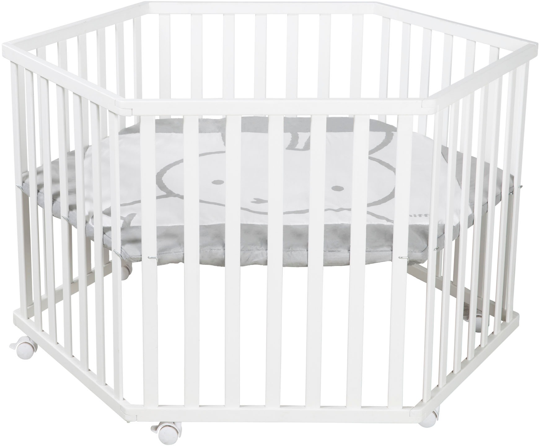 roba® Laufgitter »miffy®, weiss, 6-eckig« bis 15 kg mit Stoffeinlage