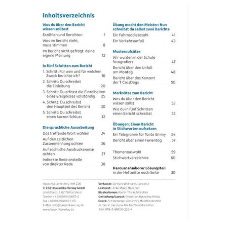 Hauschka Verlag Bericht. Aufsatz 5.-7. Klasse