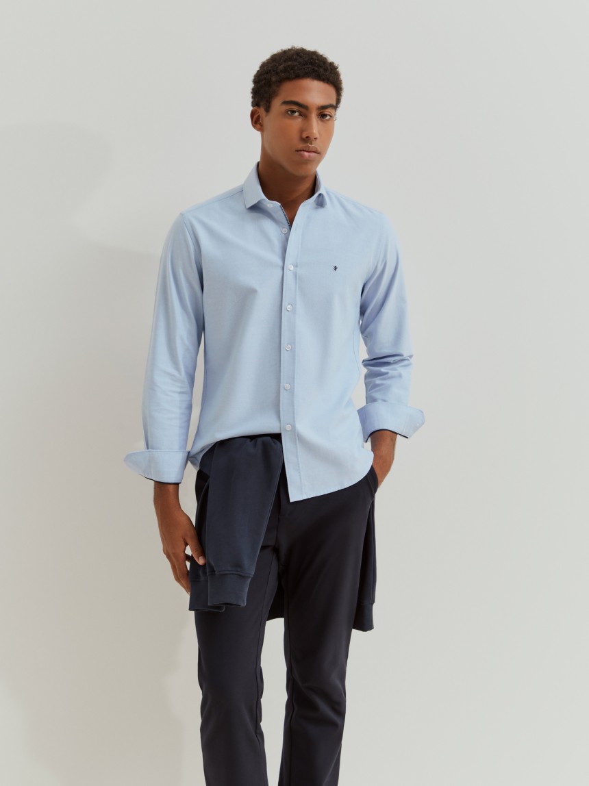 Camisa oxford slim fit de algodão