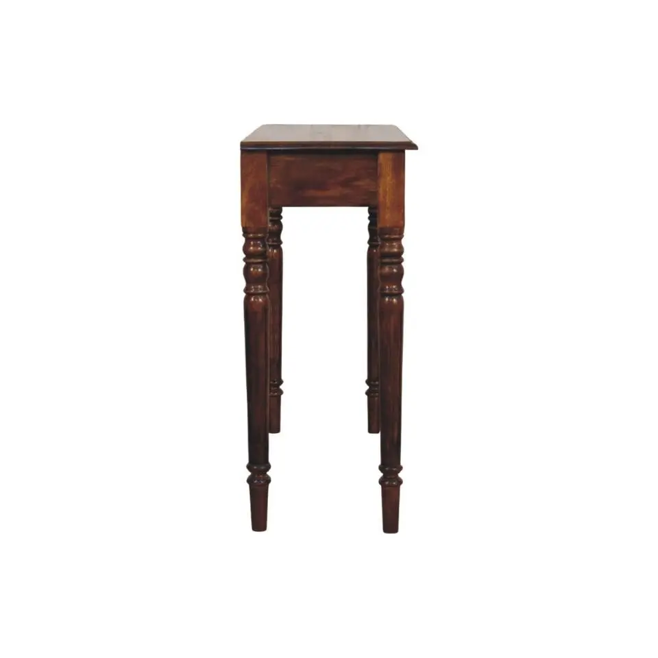 Gedraaide Poten Chestnut Console, 3 Lades, Donkerbruin